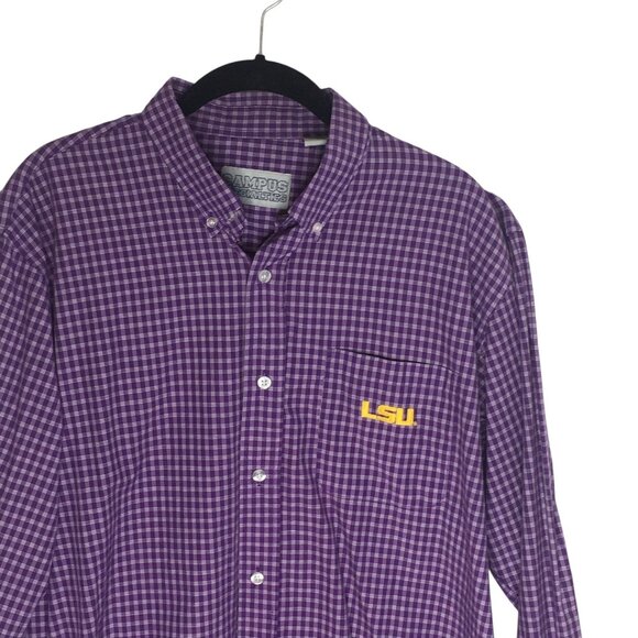 Louisiana State Tigers Shirt Mens Large Purple NCAA College LSU Button Down - Picture 4 of 14
